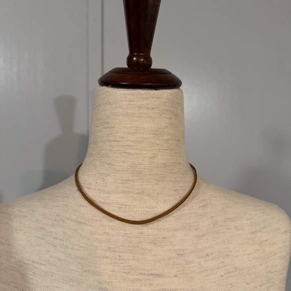 Minimalist Brown Suede Choker Necklace - Picture 1 of 5